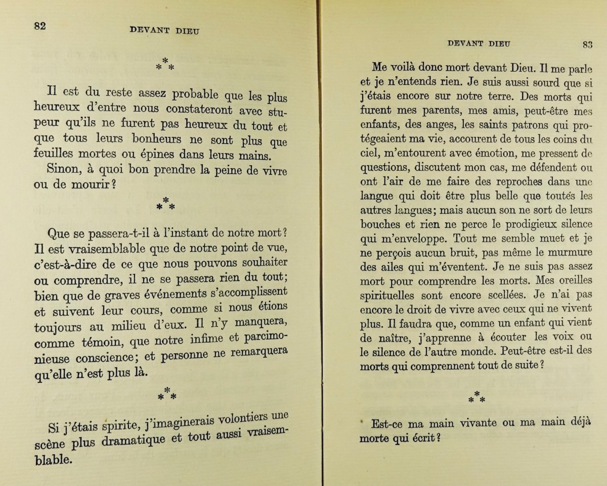 Maeterlinck (maurice) - Before God. Paris, Bibliothèque Charpentier, 1937. First Edition.-photo-5