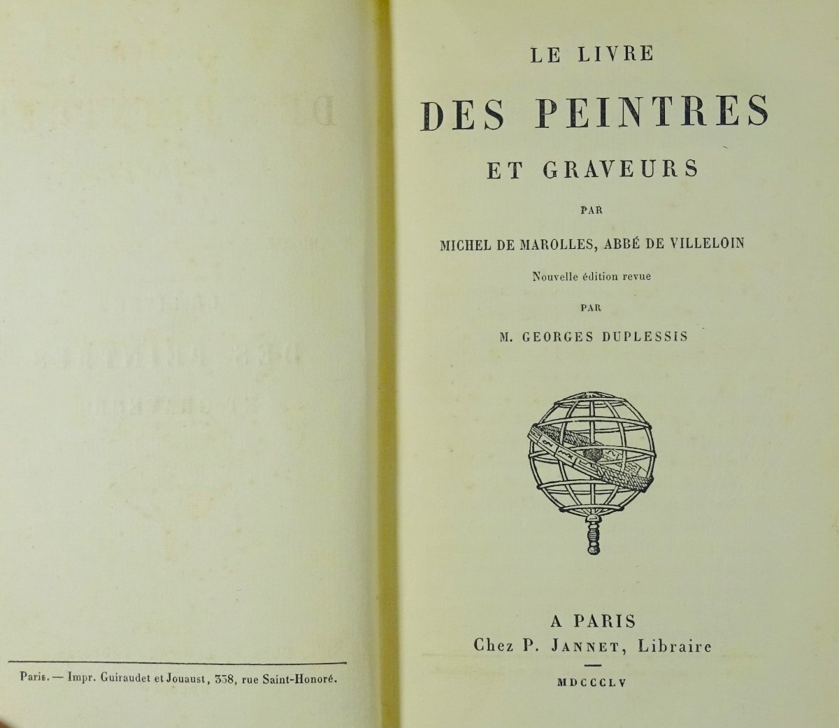 Marolles And Villeloin - The Book Of Painters And Engravers. Chez P. Jannet, 1855.-photo-1
