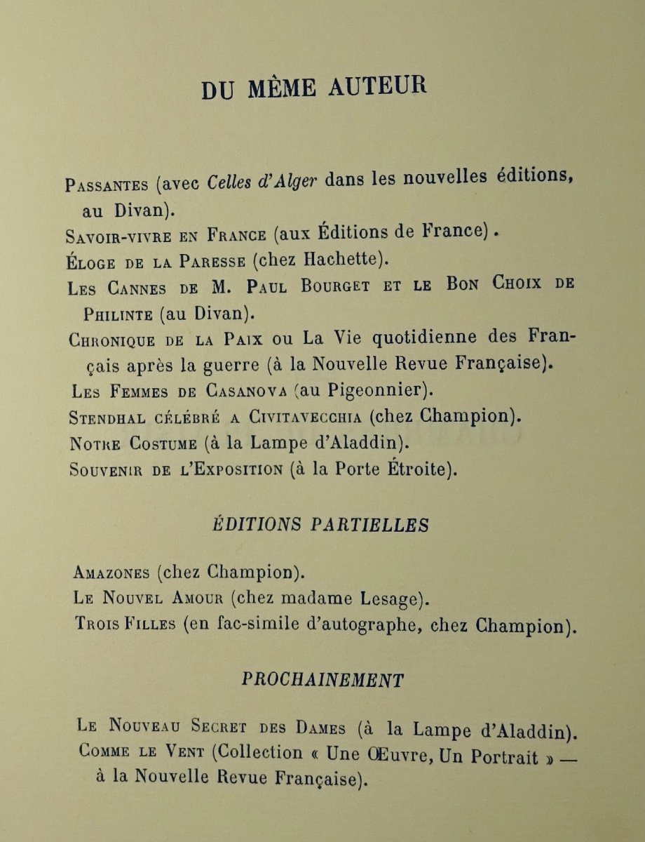 Marsan (eugene) - The Chambers Of Pleasure. Paris, Gallimard, 1926. First Edition.-photo-2