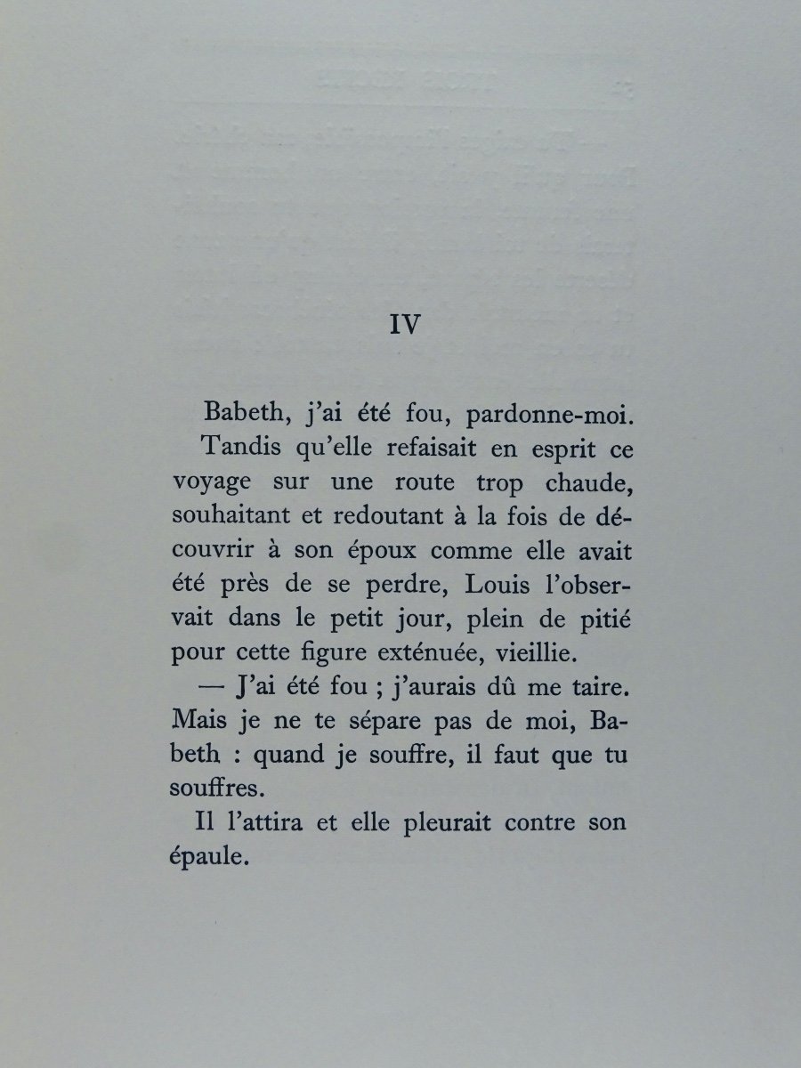 MAURIAC (François) - Trois récits. Grasset, 1929. Exemplaire sur vélin d'Arches.-photo-4