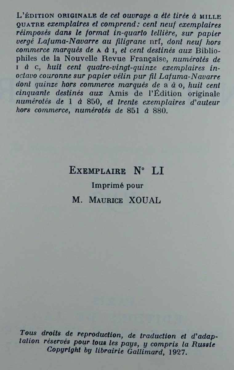 Maurice (martin) - Night And Day. Paris, Gallimard, 1927. First Edition.-photo-3