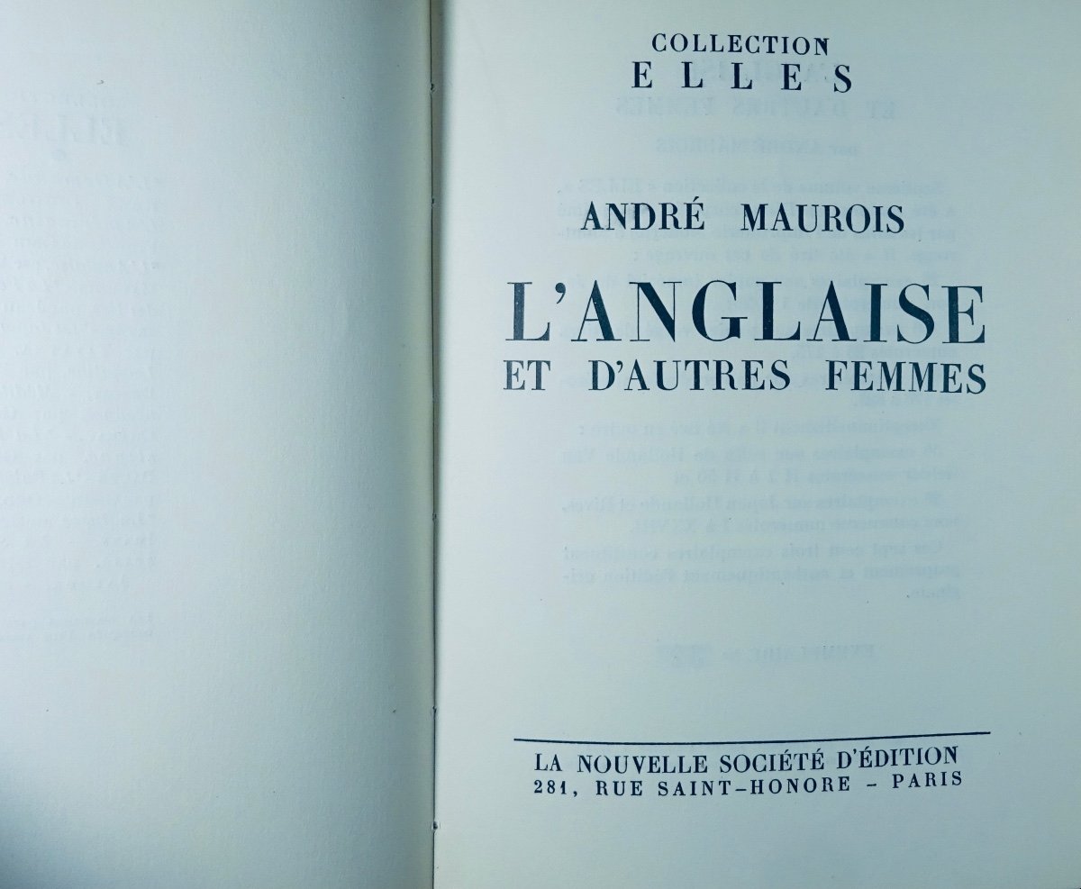 MAUROIS (André) - L'Anglaise et d'autres femmes. Paris, La nouvelle société d'édition, 1932.-photo-4