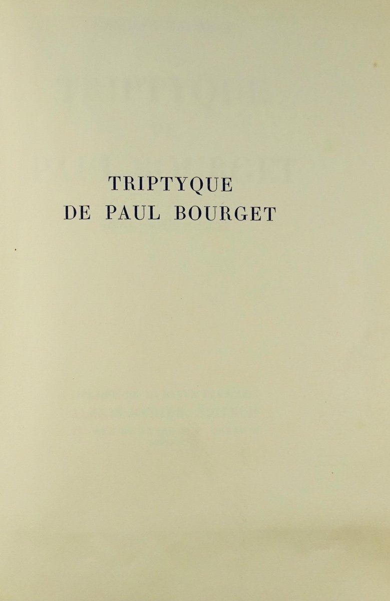 Maurras (charles) - Triptych By Paul Bourget. Alexis Rieder, 1931. Numbered Copy.-photo-2