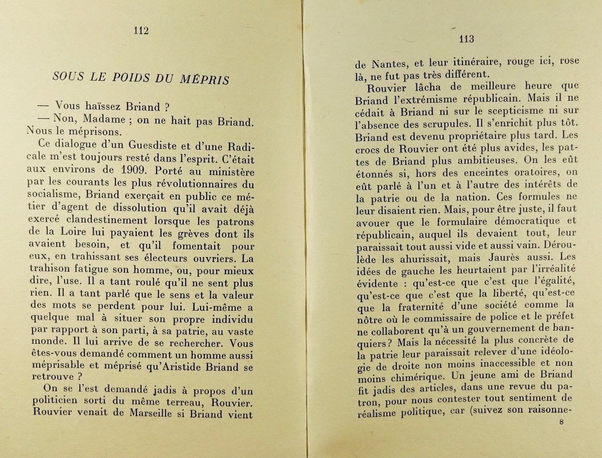 MAURRAS - Casier judiciaire d'Aristide Briand. Editions du Capitole, 1931. Exemplaire sur Japon-photo-5