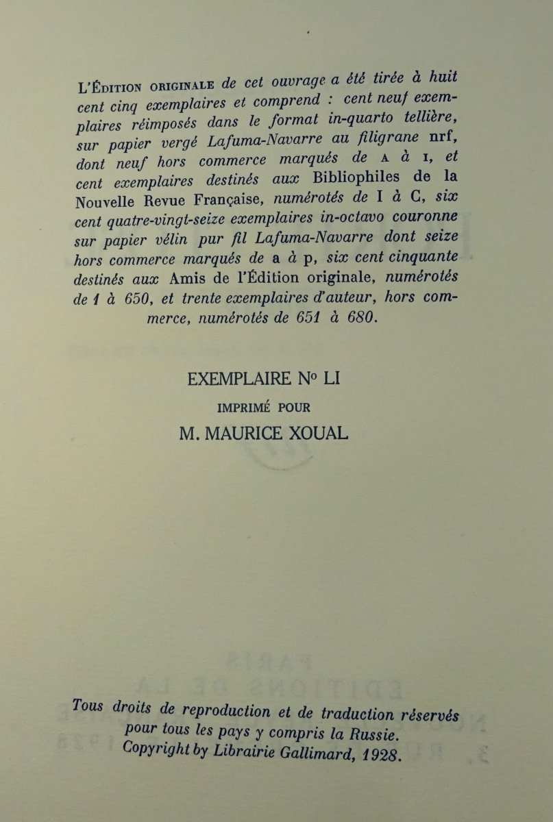 Mazeline (guy) - Door Closed. Paris, Gallimard, 1928. First Edition.-photo-3
