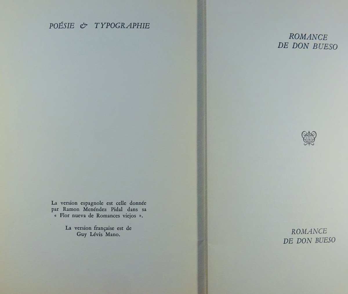 MENÉNDEZ PIDAL - Romance de don Bueso. GLM, vers 1954. Imprimé par Guy LEVIS-MANO.-photo-3