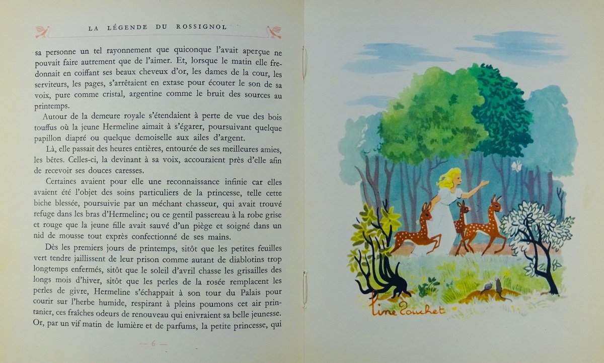 Michel - The Legend Of The Nightingale. Paris, Les Heures Claires, 1946. Illustrated By Touchet.-photo-4