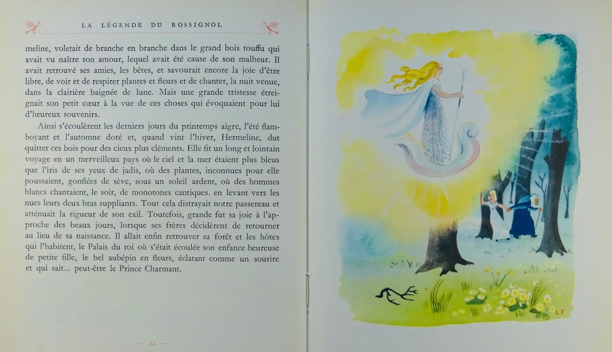 Michel - The Legend Of The Nightingale. Paris, Les Heures Claires, 1946. Illustrated By Touchet.-photo-4