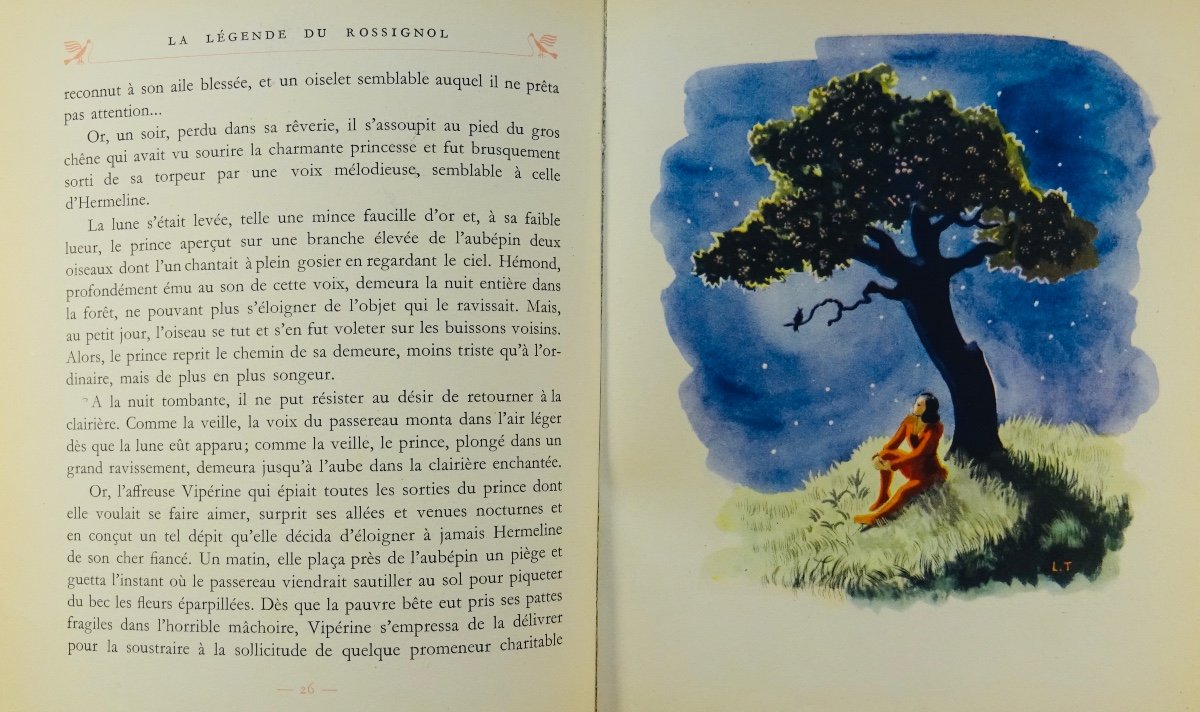 Michel - The Legend Of The Nightingale. Paris, Les Heures Claires, 1946. Illustrated By Touchet.-photo-5
