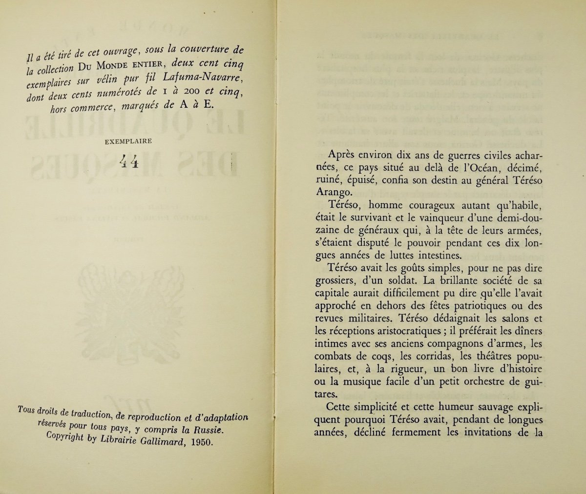 MORAVIA (Alberto) - Le Quadrille des masques. Gallimard, 1950. Édition originale française.-photo-2