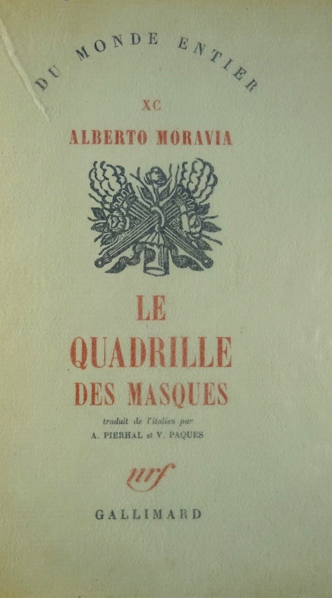 MORAVIA (Alberto) - Le Quadrille des masques. Gallimard, 1950. Édition originale française.-photo-4
