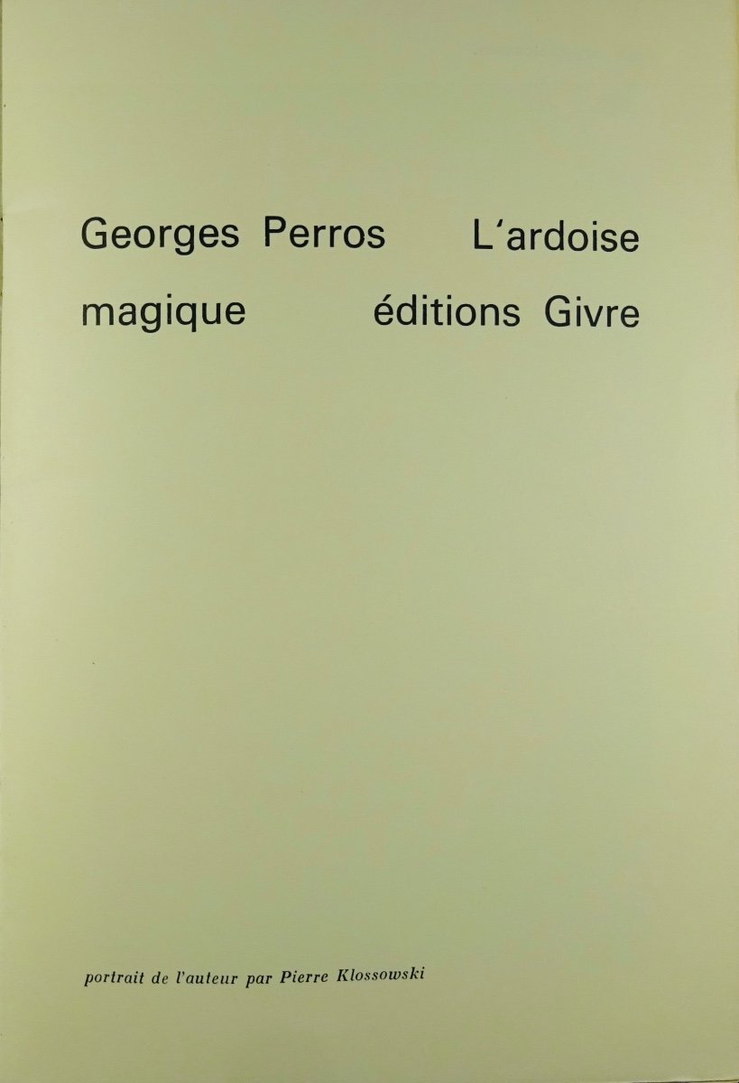 PERROS (Georges) - L'ardoise magique. Édition Grive, 1978. Édition originale.-photo-3