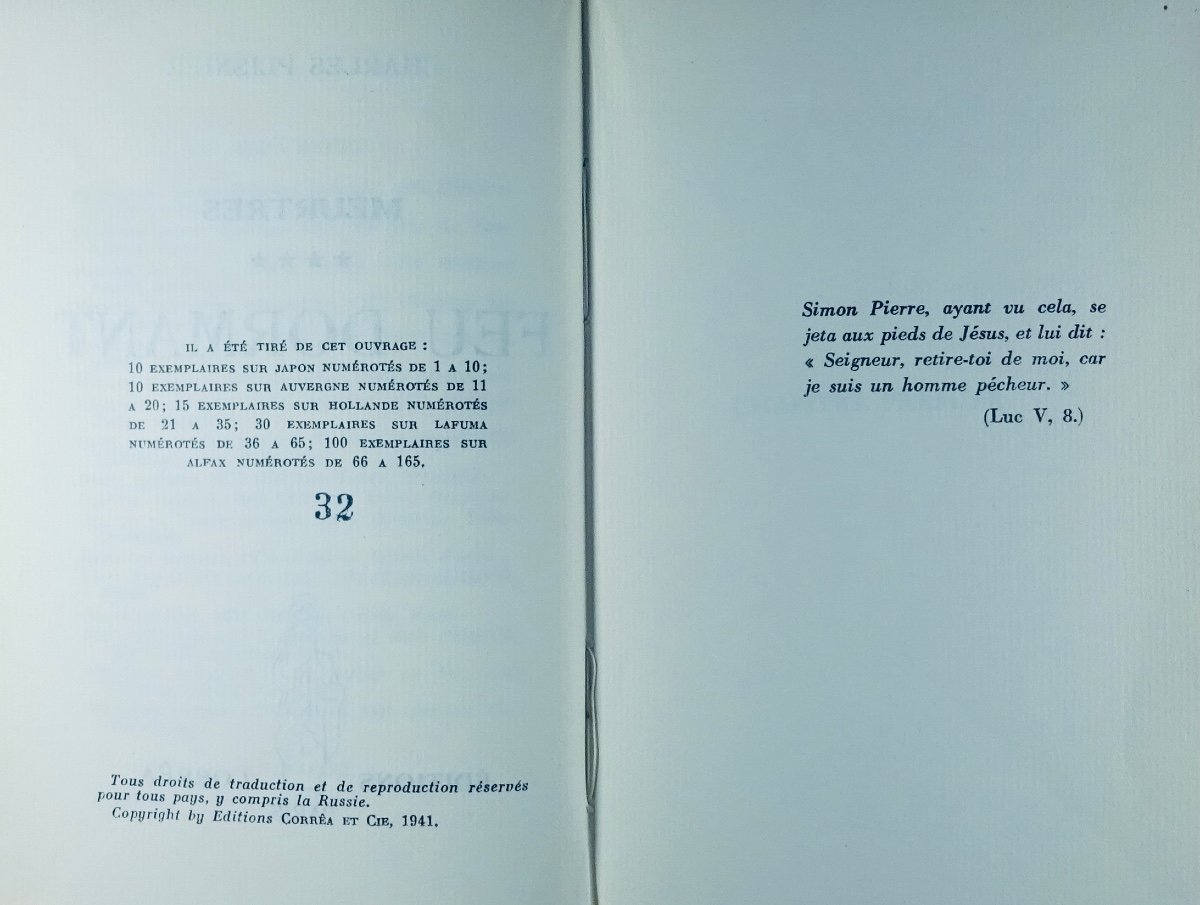 PLISNIER - Meurtres. Le Retour du fils. Martine. Feu dormant. La Dernière journée.  1939-41.-photo-5