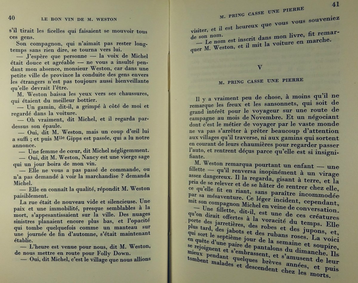 Powys (th. F.) - The Good Wine Of Mr. Weston. Paris, Gallimard, 1950. First Edition.-photo-1