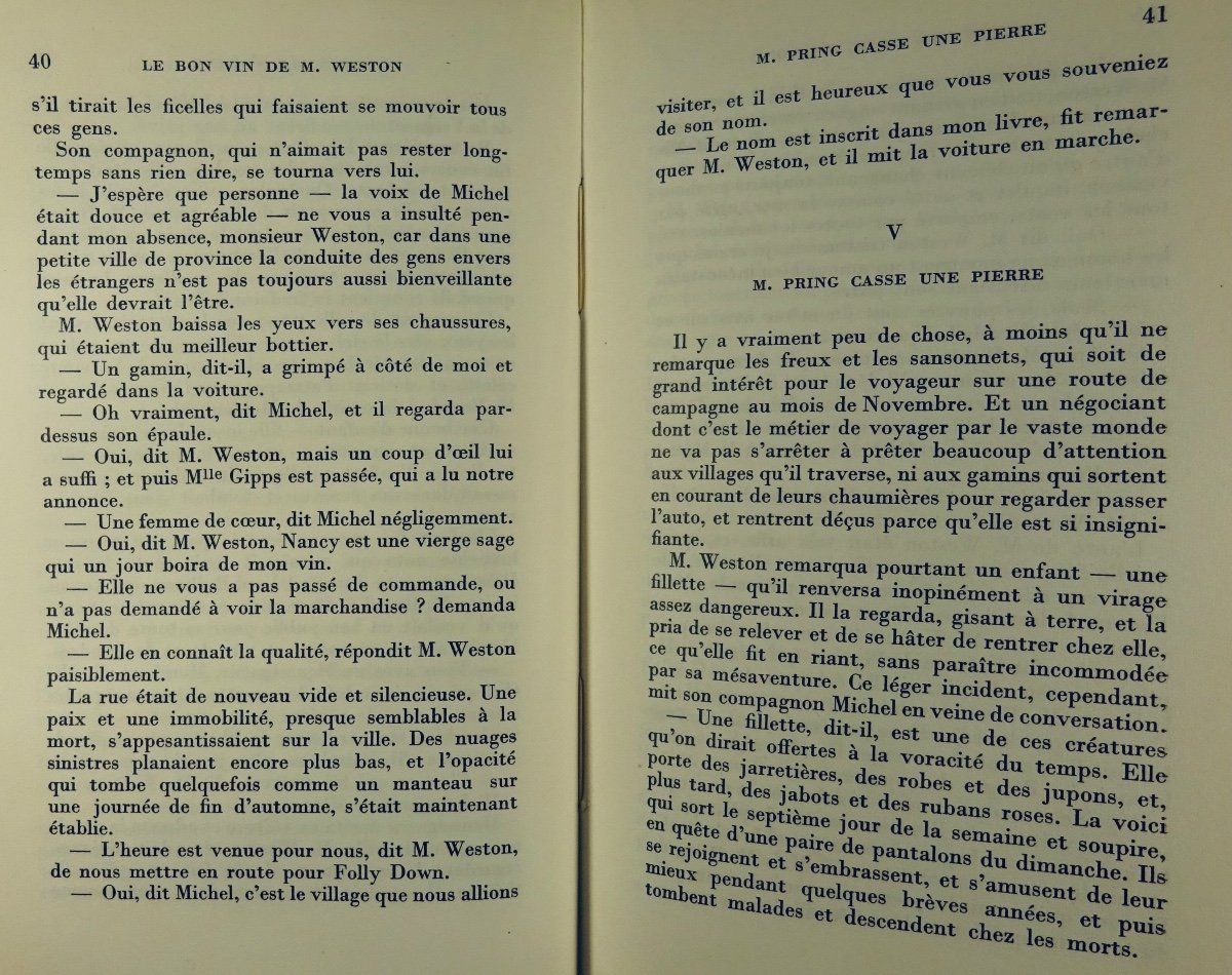 POWYS (Th. F.) - Le Bon vin de M. Weston. Paris, Gallimard, 1950. Édition originale.-photo-1