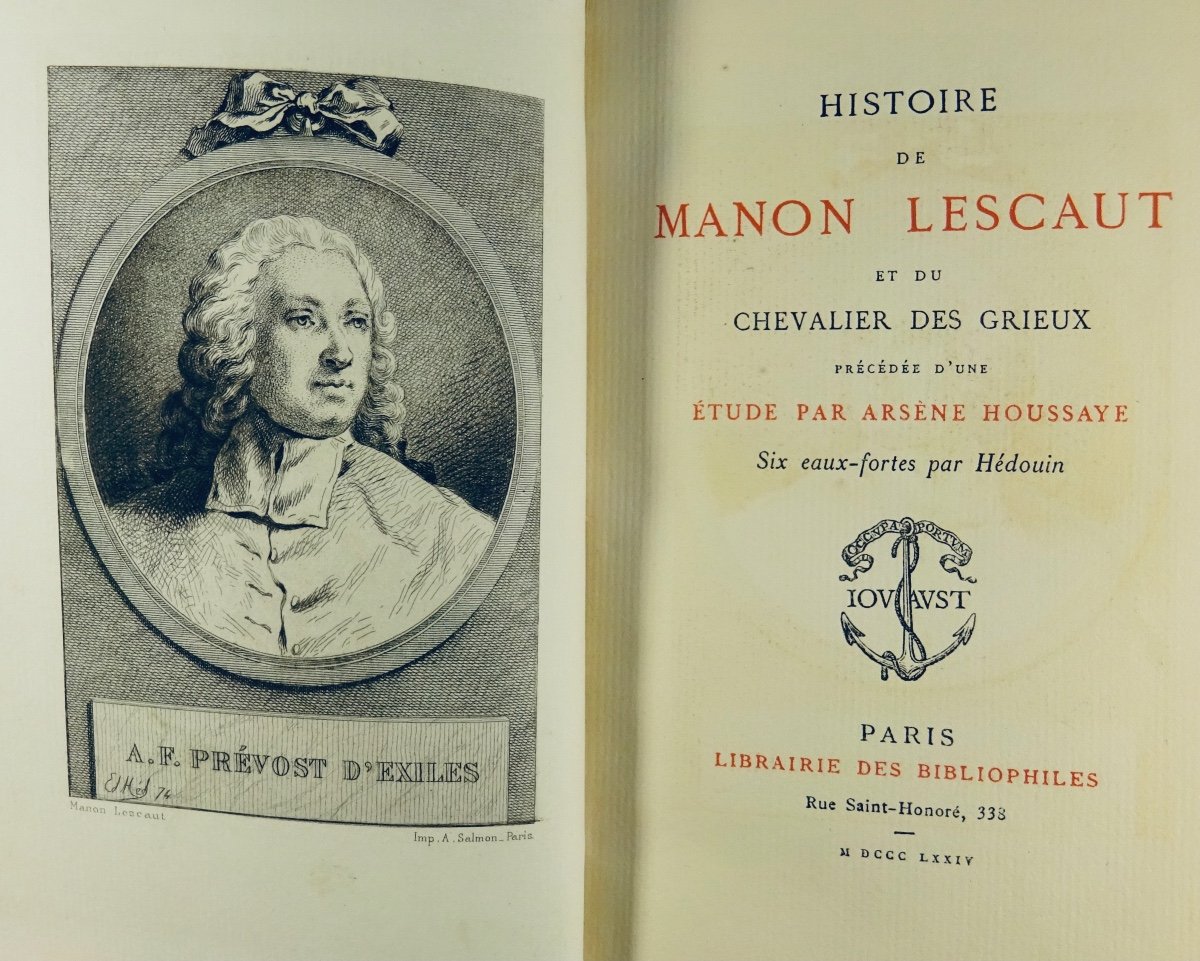 PRÉVOST - Histoire De Manon Lescaut Et Du Chevalier Des Grieux. Librairie Des Bibliophiles 1884-photo-1