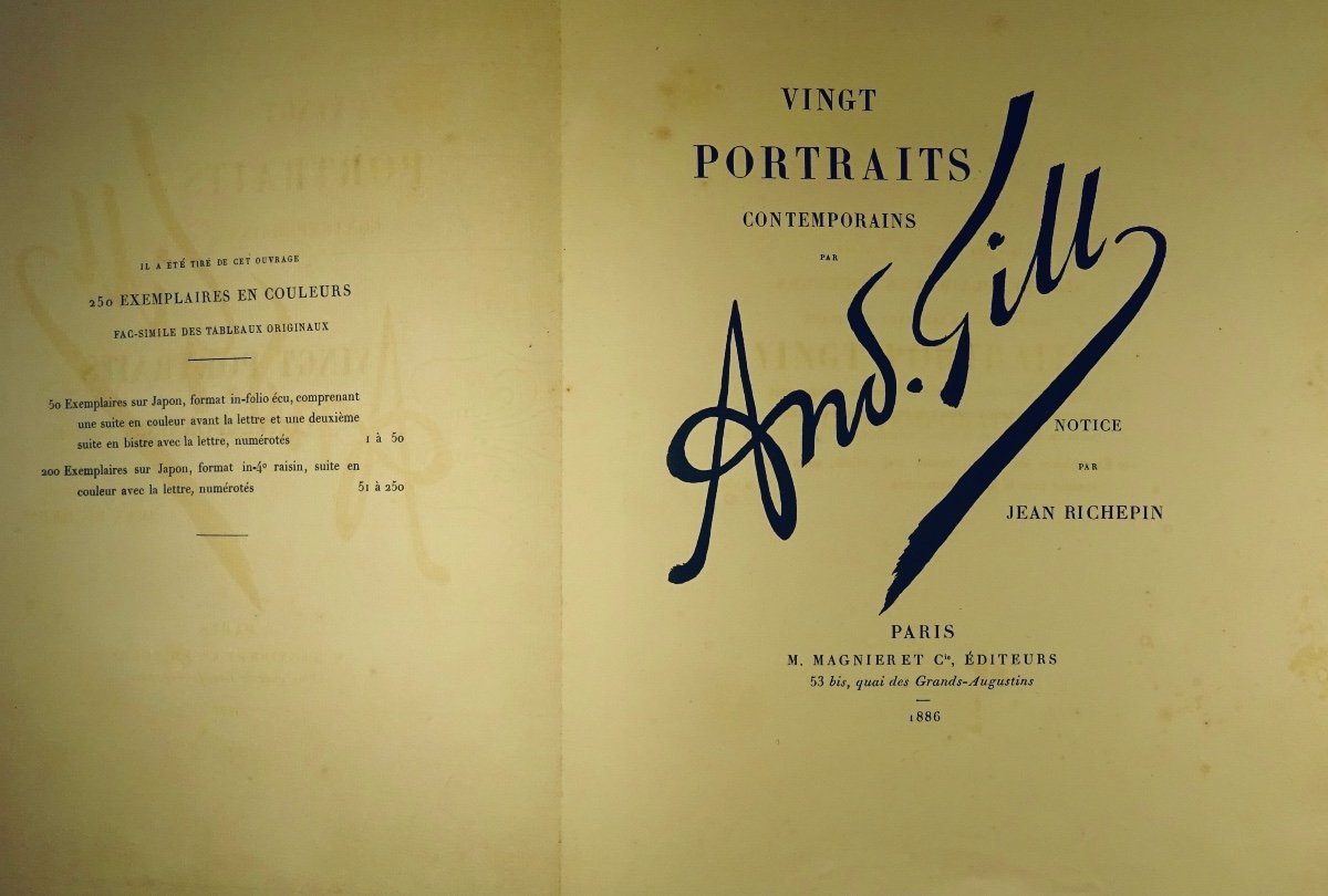 Richepin (jean) - Twenty Contemporary Portraits By André Gill. M. Magnier And Co., 1886.-photo-2