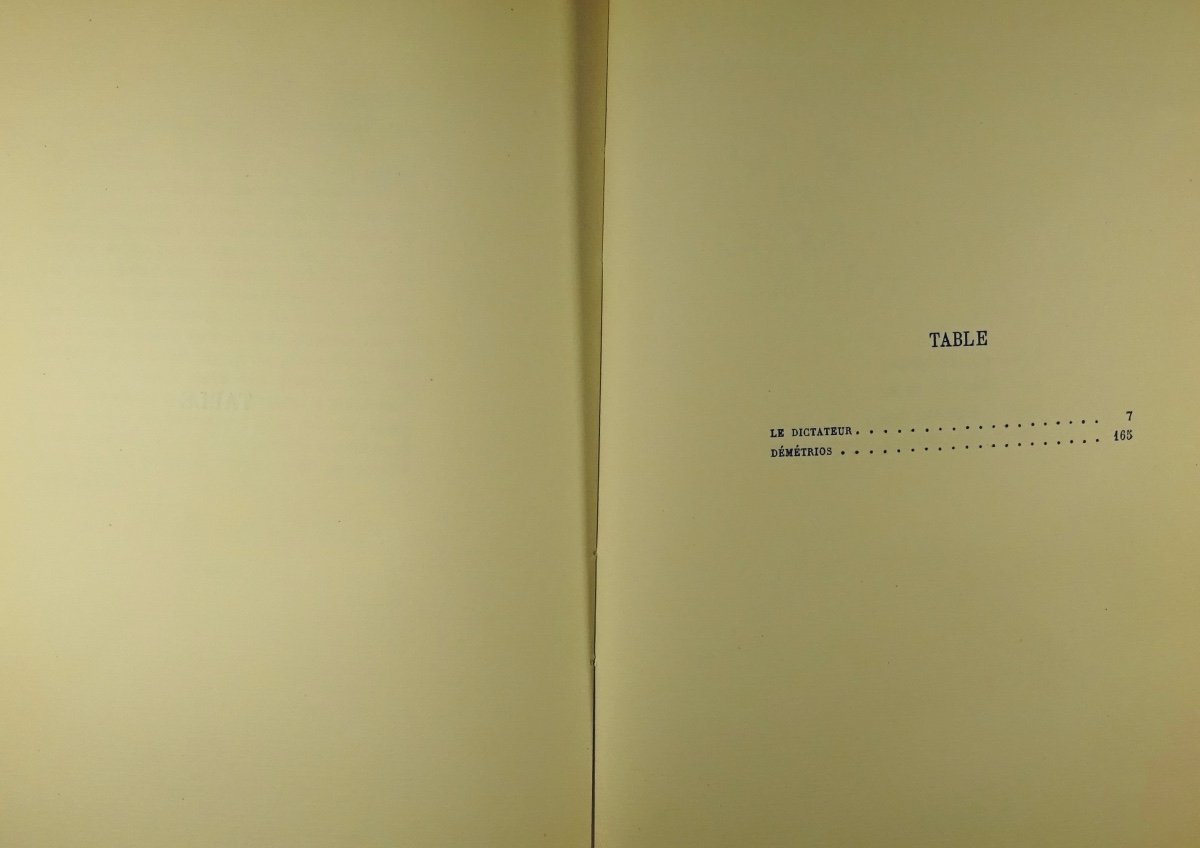 Romans (jules) - The Dictator. Demetrios. Gallimard, 1926. First Edition.-photo-1