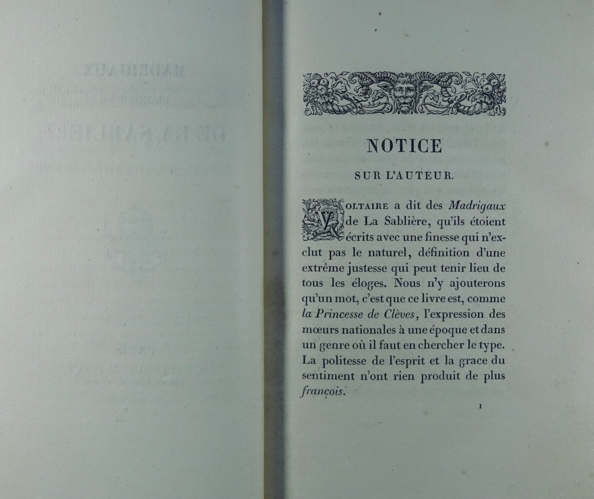 Sablière (antoine De Rambouillet De La) - Madrigals Of Monsieur De La Sablière. Delangle, 1825.-photo-3