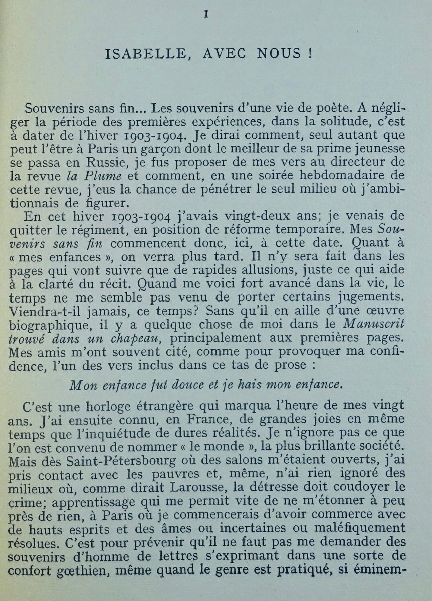 Salmon- Endless Memories. First Period (1903-1908). Gallimard, 1955. Sent By The Author.-photo-1