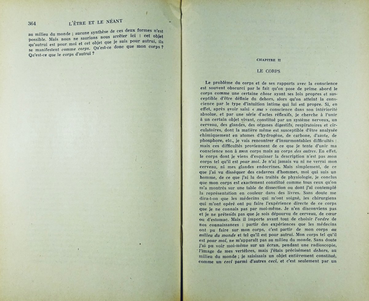 Sartre - Being And Nothingness. Phenomenological Ontology Essay. Gallimard, 1943. 2nd Edition.-photo-3