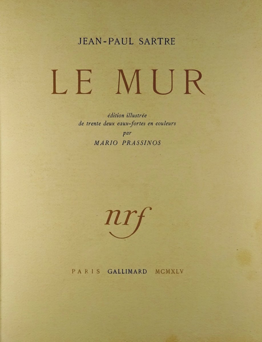 SARTRE (Jean-Paul) - Théâtre. Gallimard, 1945. Illustré par Mario PRASSINOS.-photo-2