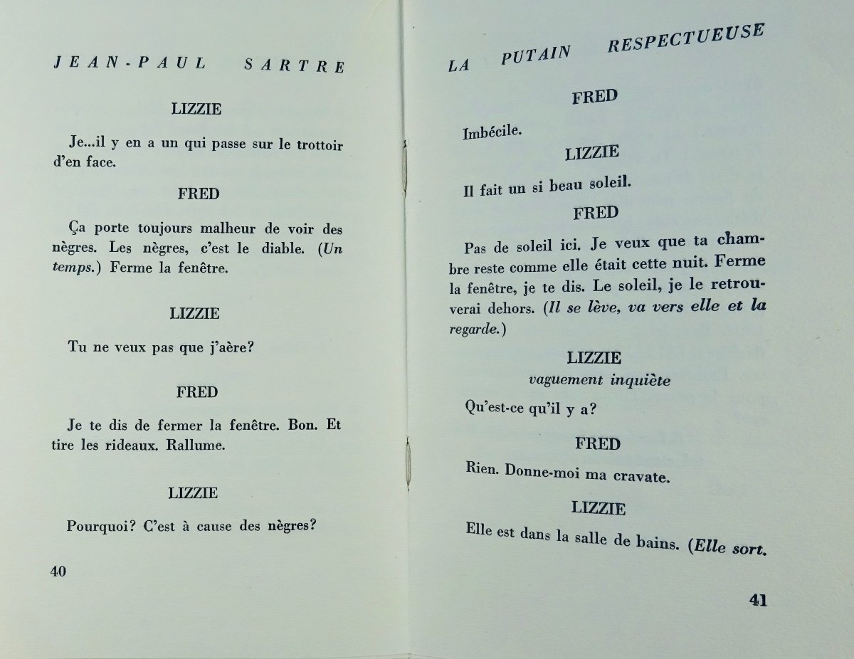 SARTRE (Jean-Paul) - La Putain respectueuse. Nagel, 1946. Édition originale.-photo-3