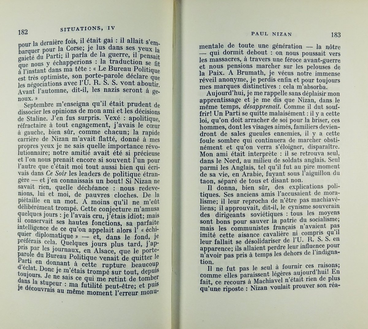 Sartre (jean-paul) - Situations, Iv. Portraits. Gallimard, 1964. First Edition.-photo-4
