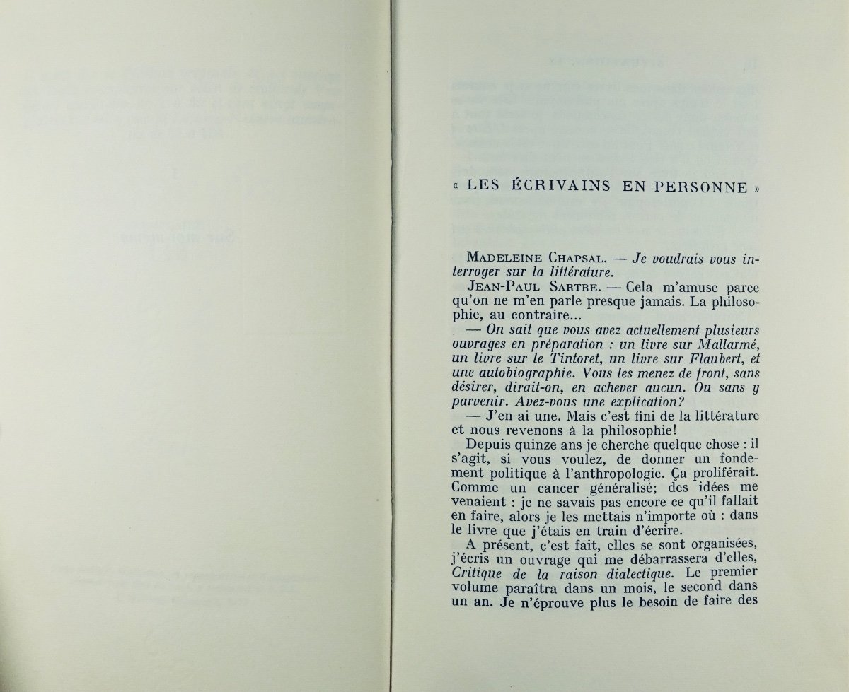 SARTRE (Jean-Paul) - Situations, IX. Mélanges. Gallimard, 1972, édition originale.-photo-4