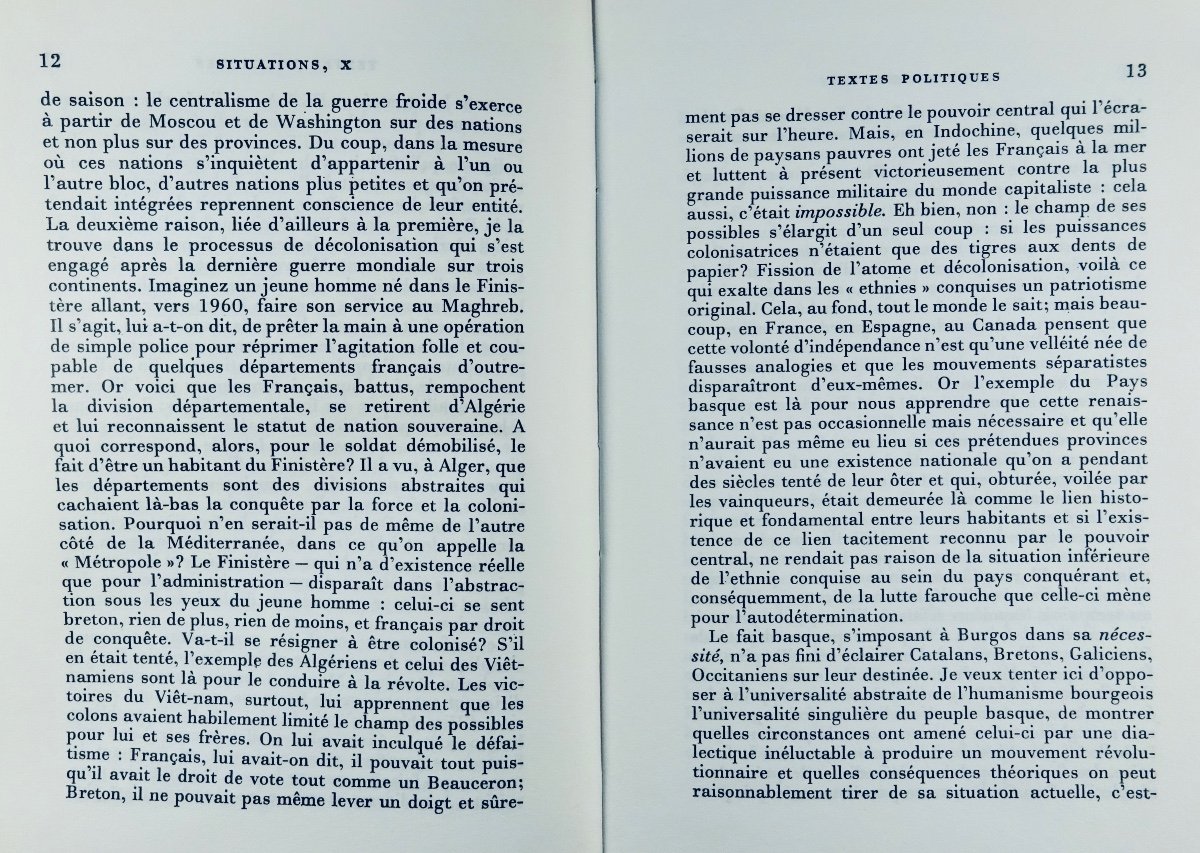 Sartre - Situations, X. Politics And Autobiography. Gallimard, 1976, Original Edition.-photo-4
