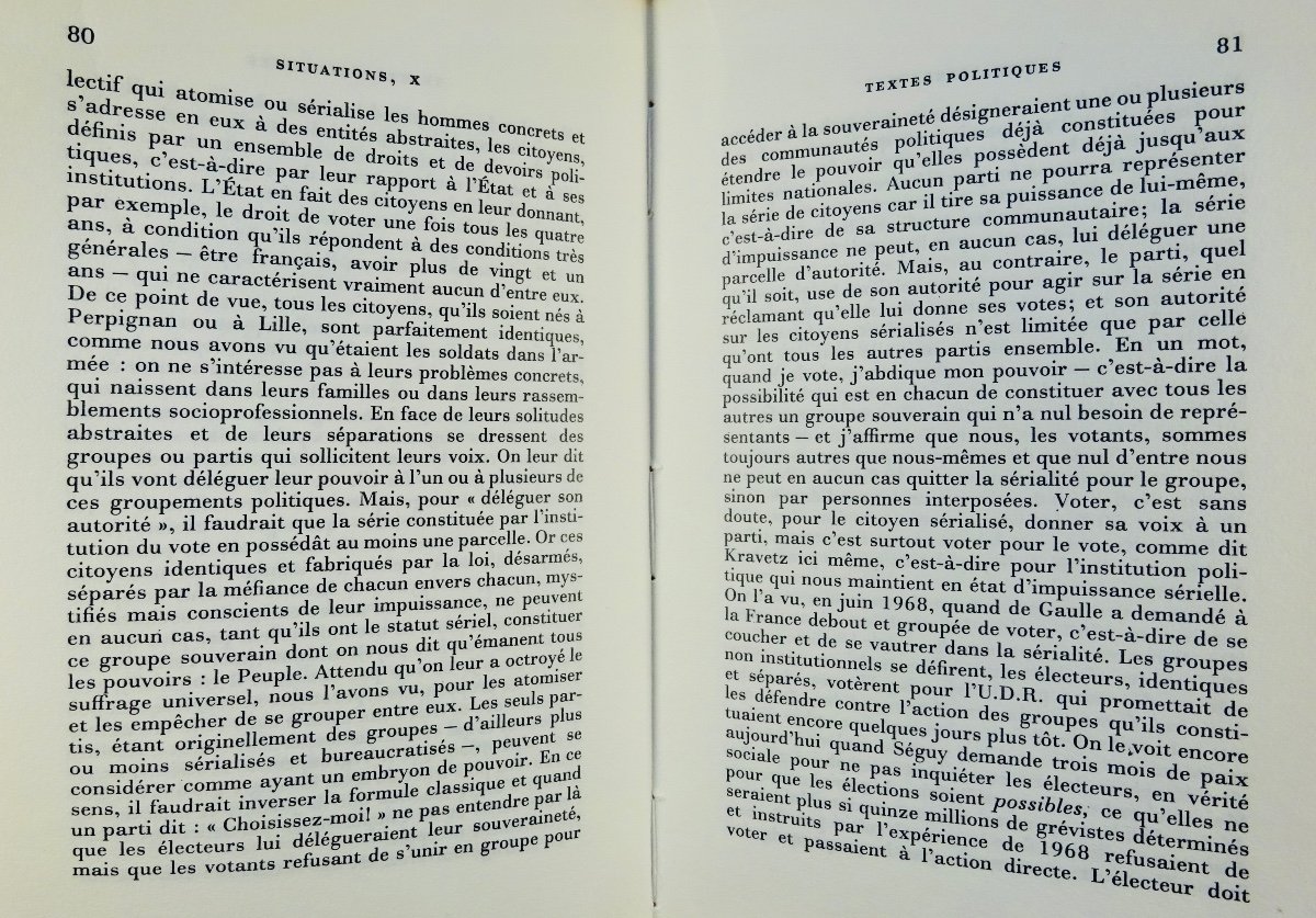 Sartre - Situations, X. Politics And Autobiography. Gallimard, 1976, Original Edition.-photo-4