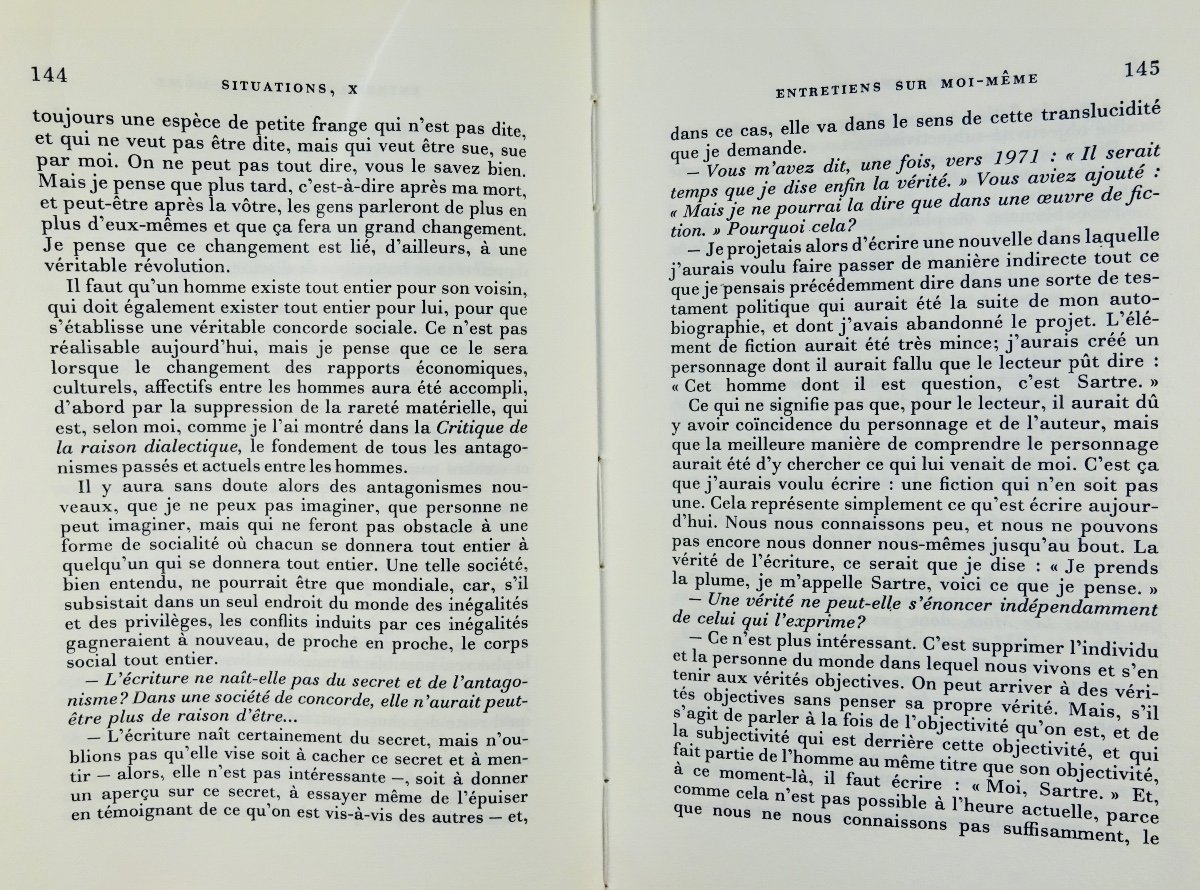 Sartre - Situations, X. Politics And Autobiography. Gallimard, 1976, Original Edition.-photo-6