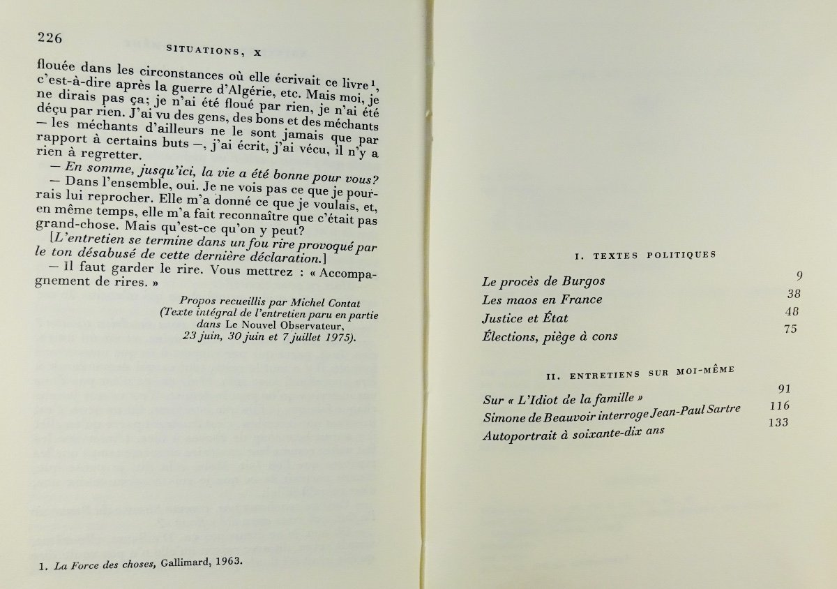Sartre - Situations, X. Politics And Autobiography. Gallimard, 1976, Original Edition.-photo-8
