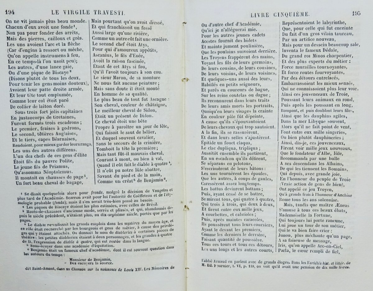 SCARRON (Paul) - Le Virgile travesti en vers burlesques. Adolphe Delahays, 1858.-photo-6