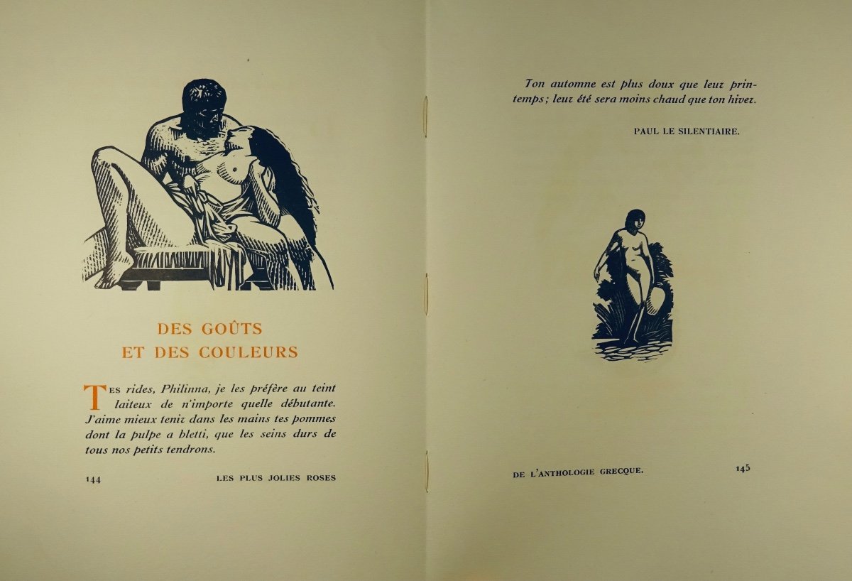 SOULAGES - Les Plus jolies roses de l'anthologie grecque. Pichon, 1921. Illustré par CARLÈGLE.-photo-8