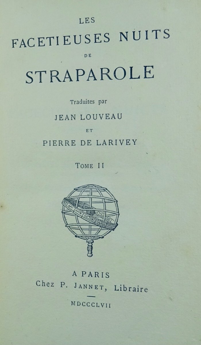 STRAPAROLE - Les Facétieuses nuits de Straparole. Jannet, 1857, cartonnage d'éditeur.-photo-5