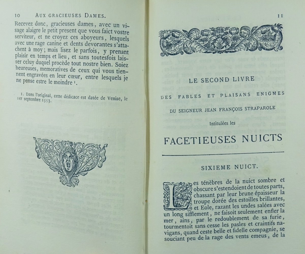 STRAPAROLE - Les Facétieuses nuits de Straparole. Jannet, 1857, cartonnage d'éditeur.-photo-6