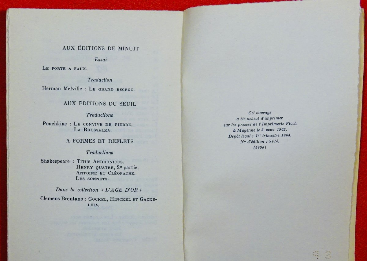 Thomas (henri) - Under The Bond Of Time. Gallimard, 1963. Sent By The Author.-photo-1