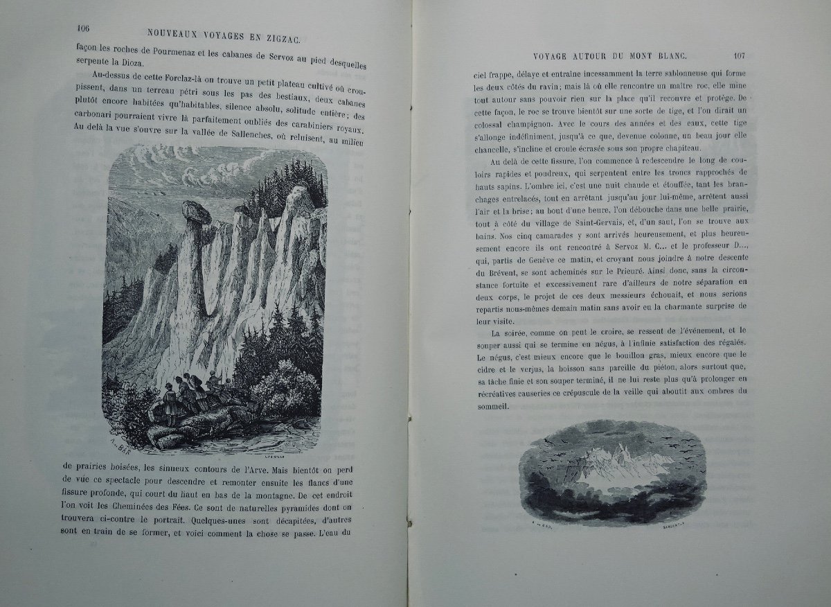 TOPFFER (Rodolphe) - Nouveaux voyages en zigzag.  Garnier Frères, 1886, illustré par l'auteur.-photo-3