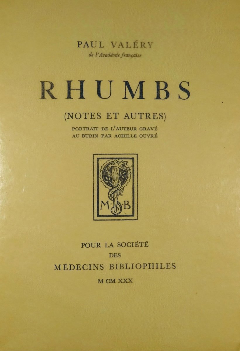 Valéry (paul) - Rhumbs (notes And Others). Bibliophile Doctors, 1930, Frontispiece Of Ouvré.-photo-2