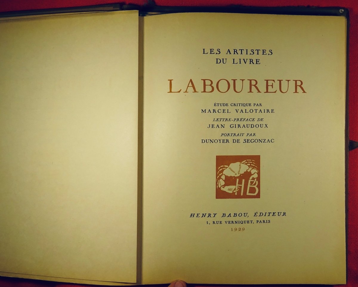 Valotaire (marcel) - Laborer. Henry Babou, 1929, Top Copy.-photo-3