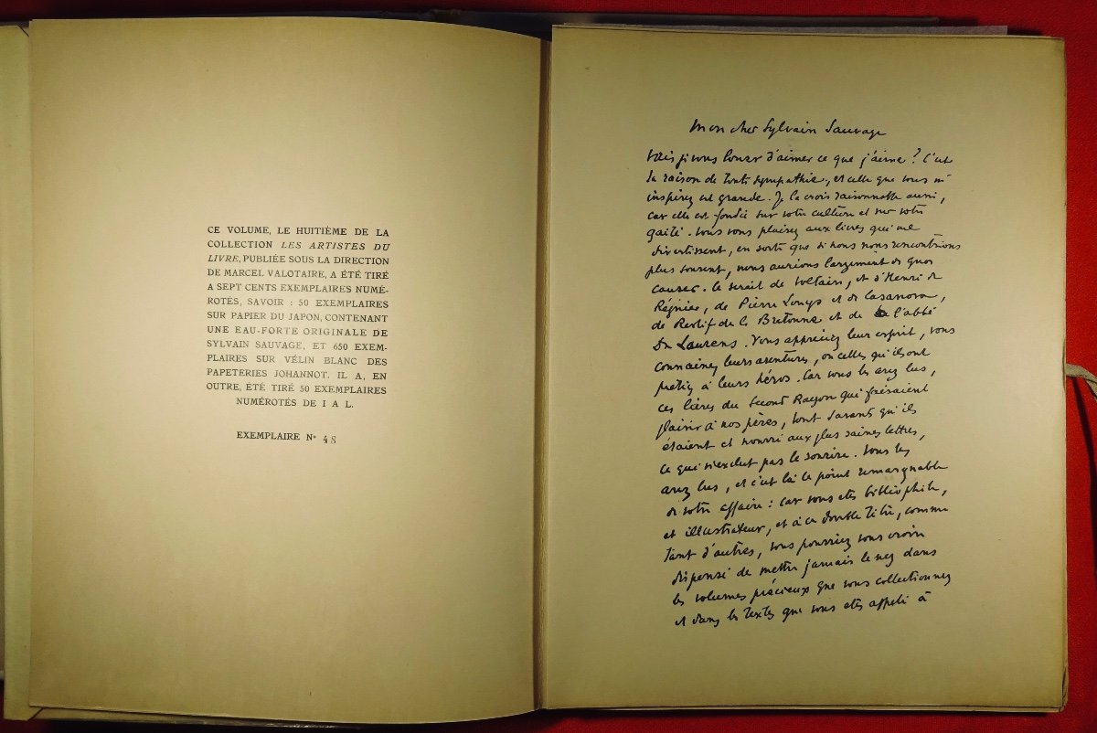 Valotaire (marcel) - Sylvain Sauvage. Henry Babou, 1929, Top Copy.-photo-3