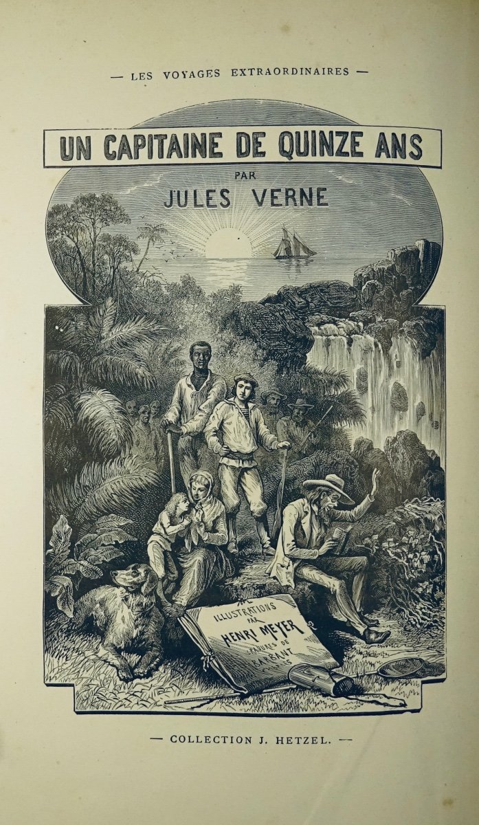 VERNE (Jules) - Un Capitaine de quinze ans. Hetzel, vers 1878, cartonnage à 2 éléphants.-photo-2