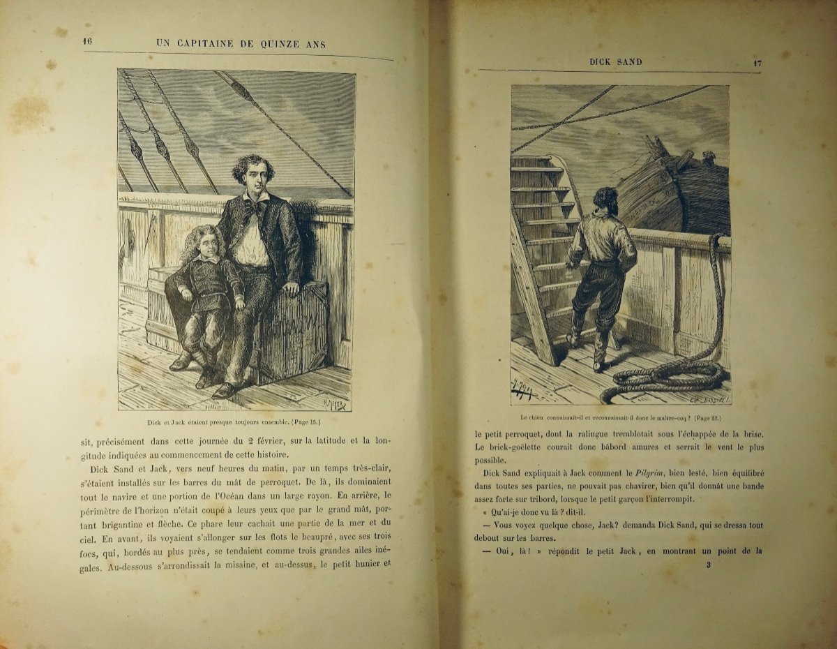 VERNE (Jules) - Un Capitaine de quinze ans. Hetzel, vers 1878, cartonnage à 2 éléphants.-photo-2