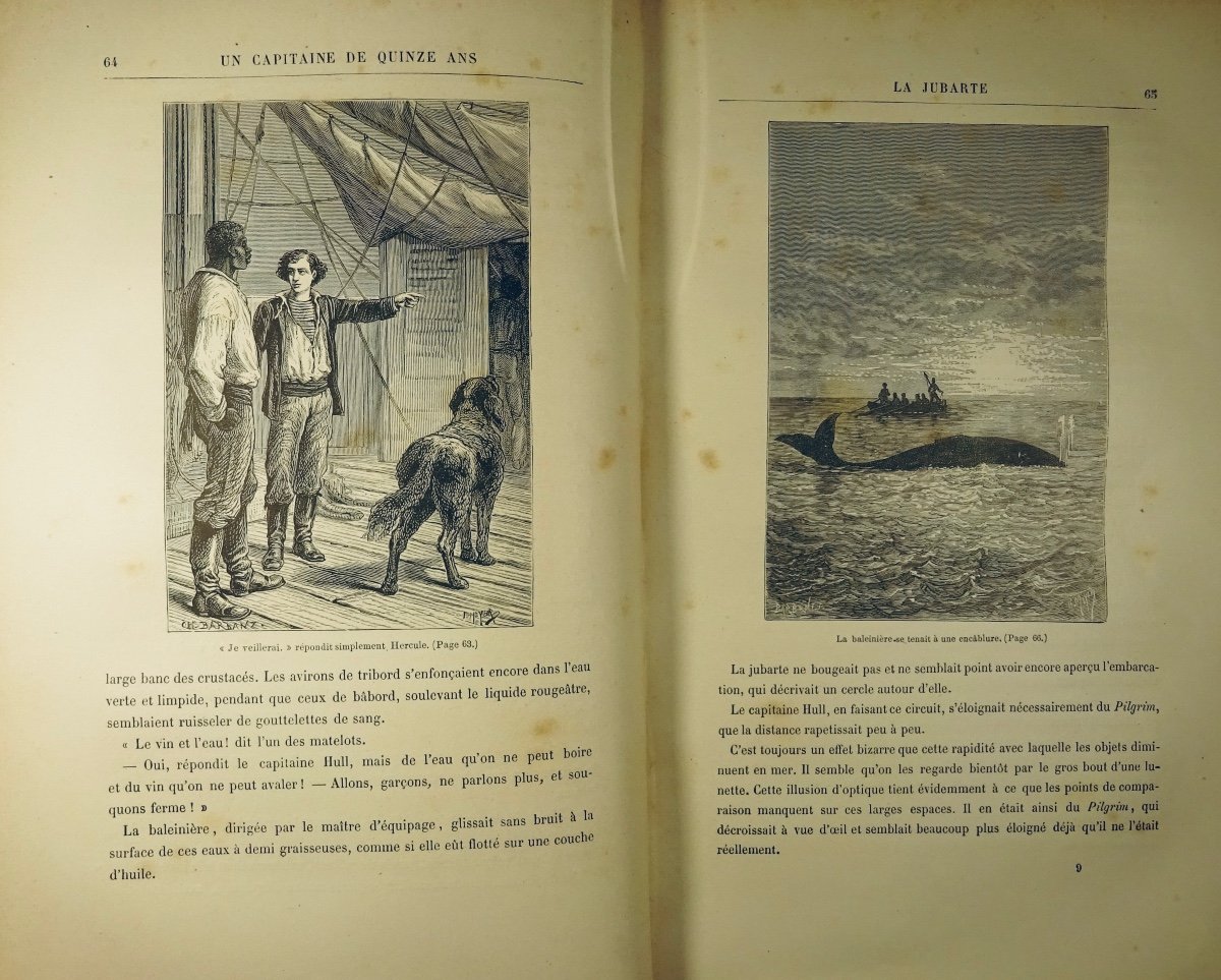 VERNE (Jules) - Un Capitaine de quinze ans. Hetzel, vers 1878, cartonnage à 2 éléphants.-photo-8