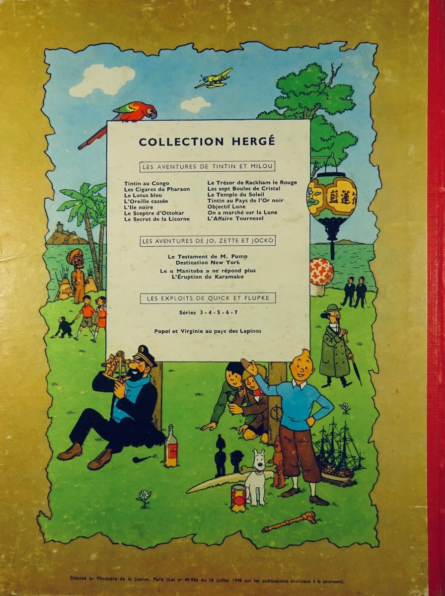 HERGÉ - Les Aventures de Tintin. L'Étoile mystérieuse. Tournai, Casterman, 1956, dos B19.-photo-4