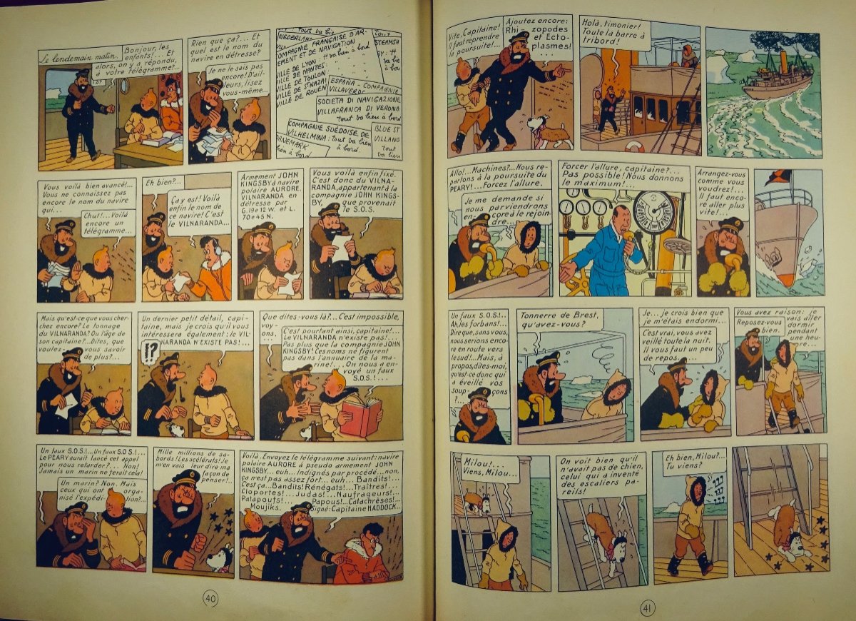 HERGÉ - Les Aventures de Tintin. L'Étoile mystérieuse. Tournai, Casterman, 1956, dos B19.-photo-5