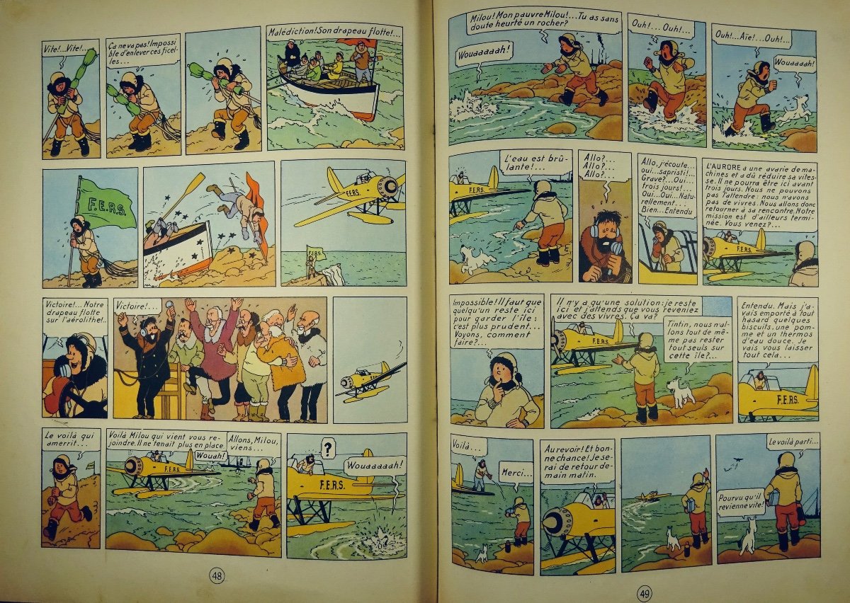 HERGÉ - Les Aventures de Tintin. L'Étoile mystérieuse. Tournai, Casterman, 1956, dos B19.-photo-7
