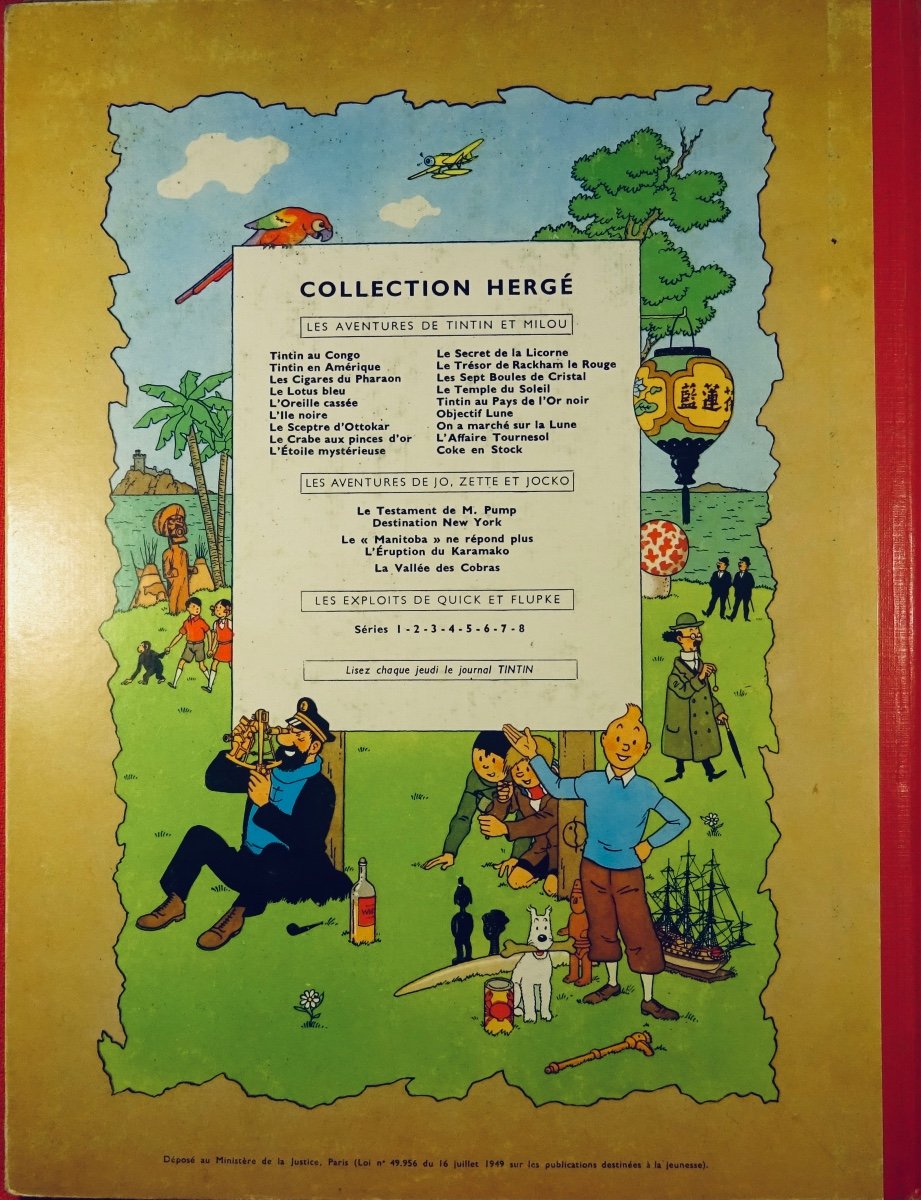 HERGÉ - Les Aventures de Tintin. L'Affaire Tournesol. Tournai, Casterman, 1956, dos B24.-photo-4