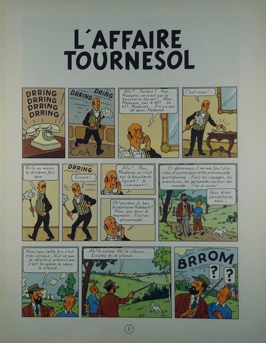 HERGÉ - Les Aventures de Tintin. L'Affaire Tournesol. Tournai, Casterman, 1956, dos B24.-photo-1